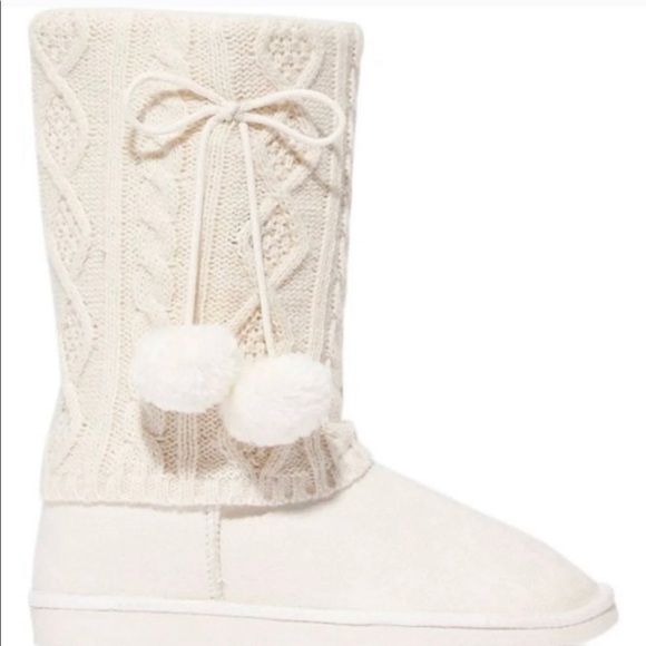 ❌SOLD❌JustFab Ivory Franzisca Slipper Boots - Picture 3 of 4
